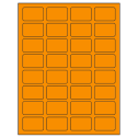 1.75" x 1.125" Fluorescent Orange Rectangular Sheet Labels