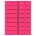 1.75" x 1.125" Fluorescent Pink Rectangular Sheet Labels