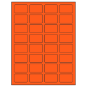 1.75" x 1.125" Fluorescent Red Rectangular Sheet Labels