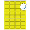 1.75" x 1.125" Fluorescent Yellow Rectangular Sheet Labels - Removable Adhesive