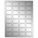 1.75" x 1.125" Silver Foil Rectangular Sheet Labels