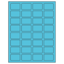 1.75" x 1.125" Turquoise Rectangular Sheet Labels