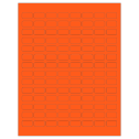 0.875" x 0.5" Fluorescent Red Rectangular Sheet Labels