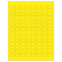 0.875" x 0.5" Fluorescent Yellow Rectangular Sheet Labels