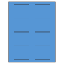 2.75" x 2.5" Fluorescent Blue Rectangular Sheet Labels