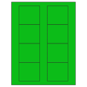 2.75" x 2.5" Fluorescent Green Rectangular Sheet Labels