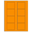 2.75" x 2.5" Fluorescent Orange Rectangular Sheet Labels