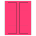 2.75" x 2.5" Fluorescent Pink Rectangular Sheet Labels