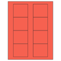 2.75" x 2.5" Red Rectangular Sheet Labels