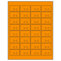 1.875" x 1.0625" Fluorescent Orange Rectangular Sheet Labels