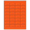 1.875" x 1.0625" Fluorescent Red Rectangular Sheet Labels