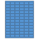 1.25" x 0.75" Fluorescent Blue Rectangular Sheet Labels