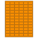 1.25" x 0.75" Fluorescent Orange Rectangular Sheet Labels