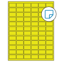 1.25" x 0.75" Fluorescent Yellow Rectangular Sheet Labels - Removable Adhesive