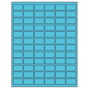 1.25" x 0.75" Turquoise Rectangular Sheet Labels