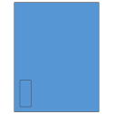 1.125" x 2.6875" Fluorescent Blue Rectangular Sheet Labels