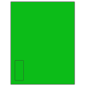 1.125" x 2.6875" Fluorescent Green Rectangular Sheet Labels