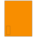 1.125" x 2.6875" Fluorescent Orange Rectangular Sheet Labels