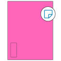 1.125" x 2.6875" Fluorescent Pink Rectangular Sheet Labels - Removable Adhesive