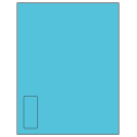 1.125" x 2.6875" Turquoise Rectangular Sheet Labels