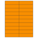 4.25" x 1.1" Fluorescent Orange Rectangular Sheet Labels