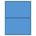 8.375" x 5.375" Fluorescent Blue Rectangular Sheet Labels