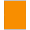 8.375" x 5.375" Fluorescent Orange Rectangular Sheet Labels