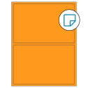 8.375" x 5.375" Fluorescent Orange Rectangular Sheet Labels - Removable Adhesive