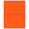 8.375" x 5.375" Fluorescent Red Rectangular Sheet Labels