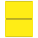 8.375" x 5.375" Fluorescent Yellow Rectangular Sheet Labels
