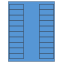 2.625" x 1" Fluorescent Blue Rectangular Sheet Labels