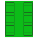 2.625" x 1" Fluorescent Green Rectangular Sheet Labels
