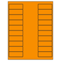 2.625" x 1" Fluorescent Orange Rectangular Sheet Labels