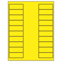 2.625" x 1" Fluorescent Yellow Rectangular Sheet Labels