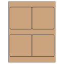 4" x 4" Brown Kraft Square Sheet Labels