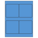 4" x 4" Fluorescent Blue Square Sheet Labels
