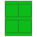 4" x 4" Fluorescent Green Square Sheet Labels