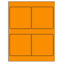 4" x 4" Fluorescent Orange Square Sheet Labels
