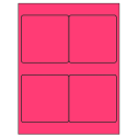 4" x 4" Fluorescent Pink Square Sheet Labels