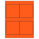 4" x 4" Fluorescent Red Square Sheet Labels