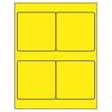 4" x 4" Fluorescent Yellow Square Sheet Labels