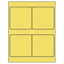 4" x 4" Pastel Yellow Square Sheet Labels