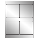 4" x 4" Silver Foil Square Sheet Labels