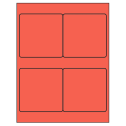 4" x 4" Red Square Sheet Labels