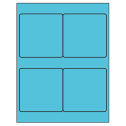 4" x 4" Turquoise Square Sheet Labels