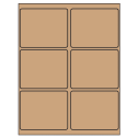 4" x 3.25" Brown Kraft Rectangular Sheet Labels