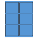 4" x 3.25" Fluorescent Blue Rectangular Sheet Labels