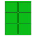 4" x 3.25" Fluorescent Green Rectangular Sheet Labels