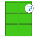 4" x 3.25" Fluorescent Green Rectangular Sheet Labels - Removable Adhesive