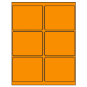 4" x 3.25" Fluorescent Orange Rectangular Sheet Labels